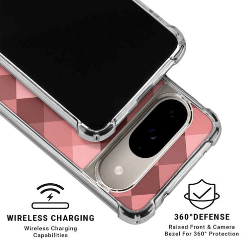 Autumn Red Geometric Google Pixel 10 Clear Case
